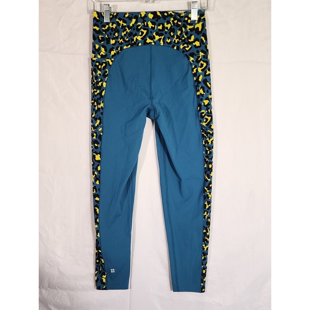 Sweaty Betty Power Ultra Sculpt High Waist 7/8 Workout Leggings Leopard Teal 8 - Picture 2 of 7